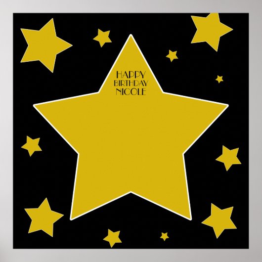 ハリウッドテーマ誕生日オートグラフキープサケ ポスター (正面)