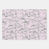 ハリウッドトイレコケットピンク&グリーン ラッピングペーパーシート (正面2)