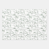 ハリウッドトイレコケットピンク&グリーン ラッピングペーパーシート (正面)