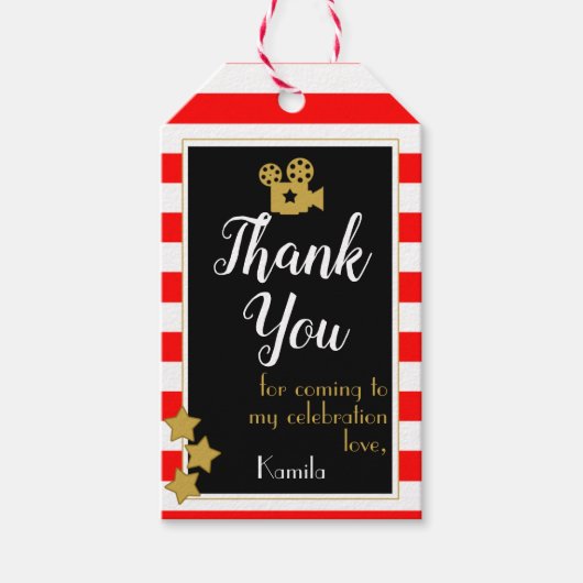 ハリウッドパーティーフェイバーラベル ギフトタグ (正面)