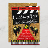 ハリウッドパーティー ハリウッドの誕生日招待状 招待状 (正面/裏面)