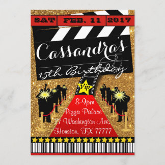 ハリウッドパーティー ハリウッドの誕生日招待状 招待状