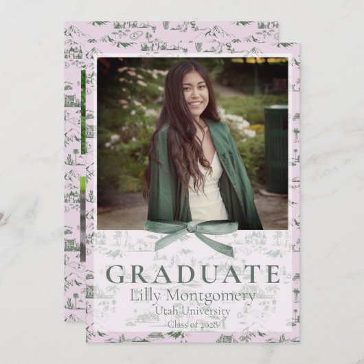 ハリウッドヒルズ トワレ コケッタ 卒業発表 招待状 (正面/裏面)