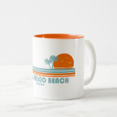 ハリウッドビーチフロリダサンパームツリーズ ツートーンマグカップ (正面右)