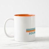 ハリウッドビーチフロリダサンパームツリーズ ツートーンマグカップ (左)