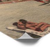 ハリウッドビーチ，フロリダ – ビーチの表示 ポスター (角)