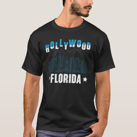 ハリウッドフロリダアメリカン米国バケーショントラベルトーウ Tシャツ (正面)
