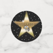 ハリウッドブラック金ゴールドシルバーグリッタースターズパーティー コンフェッティ (スモール正面)