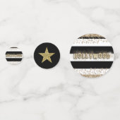 ハリウッドブラック&ホワイト金ゴールドグリッタースターズパーティー コンフェッティ (正面)