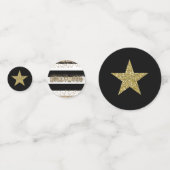 ハリウッドブラック&ホワイト金ゴールドグリッタースターズパーティー コンフェッティ (裏面)