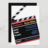 ハリウッドブロードウェイ映画バーバー（ユダヤ教の）バル・ミツバー招待状 招待状 (正面/裏面)