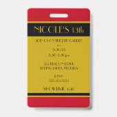 ハリウッドプレミアVIPバースデーパーティー招待状 バッジ (裏面)