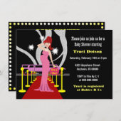 ハリウッドベビーシャワー招待状ガール 招待状 (正面/裏面)