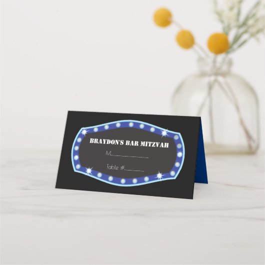 ハリウッドマーキーサインテーブルシーティングカード プレイスカード (正面)