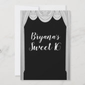 ハリウッドムービー白黒カーテンスウィート16 招待状 (裏面)