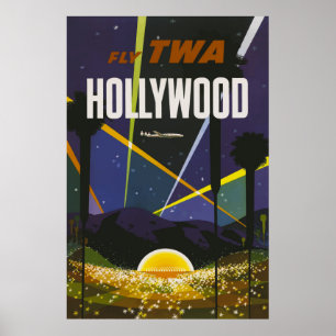 ハリウッドライトヴィンテージ旅行ポスター ポスター