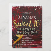 ハリウッドレッドカーペットステアーススウィート16誕生日 招待状 (正面)