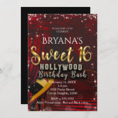 ハリウッドレッドカーペットステアーススウィート16誕生日 招待状 (正面/裏面)