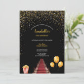 ハリウッドレッドカーペットバースデーパーティーの招待 招待状 (スタンド正面)
