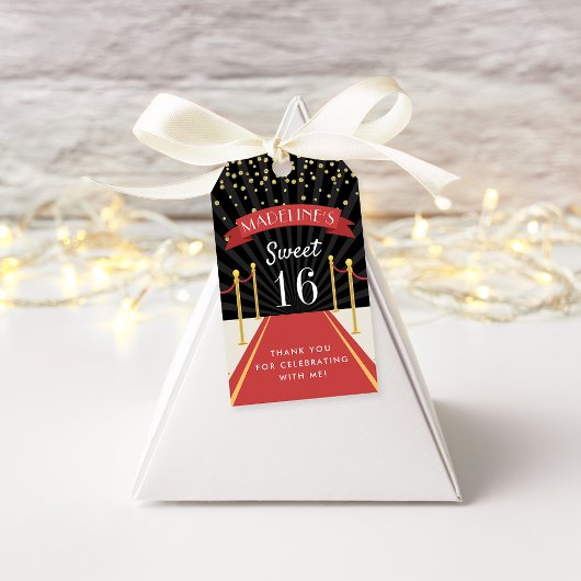 ハリウッドレッドカーペットパーソナライズされたありがとうございました ギフトタグ