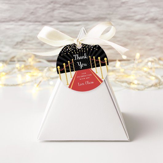 ハリウッドレッドカーペットパーソナライズされたありがとう フェイバータグ