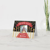 ハリウッドレッドカーペットパーソナライズされた写真 サンキューカード (正面)