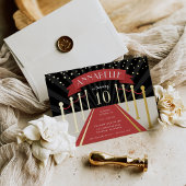 ハリウッドレッドカーペットムービーテーマ誕生日パーティー 箔招待状