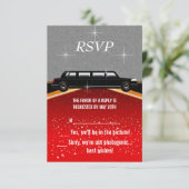 ハリウッドレッドカーペットRSVPテンプレート 出欠カード (スタンド正面)