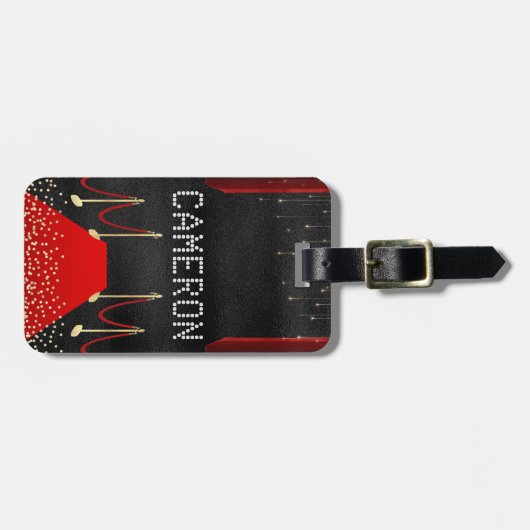 ハリウッドレッドカーペットVIP名前をカスタムする ラゲッジタグ (正面横)