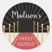 ハリウッドレッドカーペパーソナライズされたット ラウンドシール (正面)