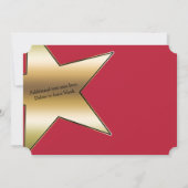 ハリウッドレッド3フォトバースデーパーティーの招待 招待状 (裏面)