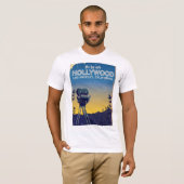 ハリウッドロサンゼルスカリフォルニア旅行ポスター Tシャツ (正面フル)