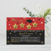 ハリウッド卒業生レッド金ゴールド招待状 招待状 (スタンド正面)