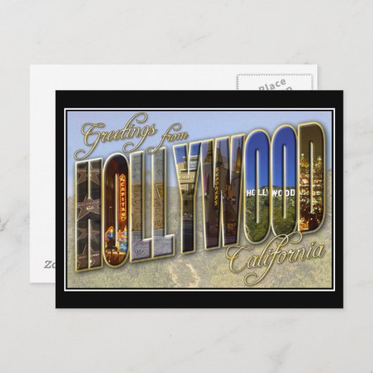 ハリウッド挨拶ヴィンテージはがき ポストカード (正面/裏面)
