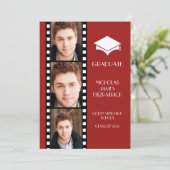 ハリウッド映画のフィルムストリップを使った卒業おめでとうのご案内 招待状 (スタンド正面)