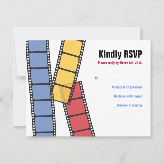 ハリウッド映画バーバルミツワー返信カード 出欠カード (正面)