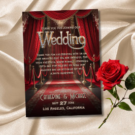 ハリウッド映画レッドカーペットプレミア結婚ーズ サンキューカード