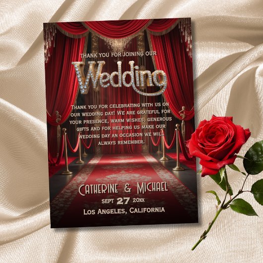 ハリウッド映画レッドカーペットプレミア結婚ーズ サンキューカード