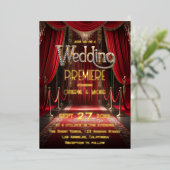 ハリウッド映画レッドカーペットプレミア結婚ーズ 箔招待状 (立ち正面)