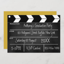 ハリウッド映画卒業パーティーChalkboard Invite