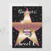 ハリウッド映画金ゴールドピンクスターフィルムスウィート16 招待状 (裏面)