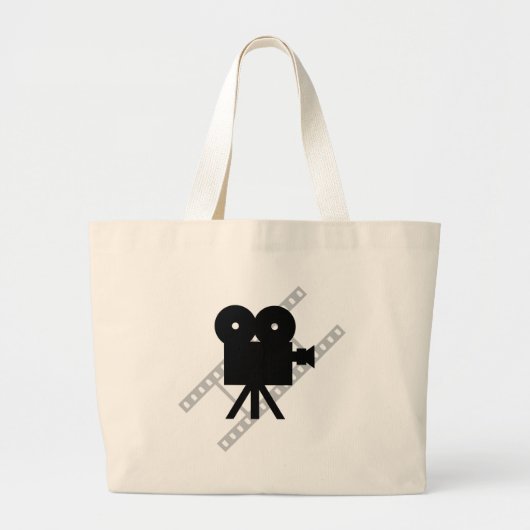 ハリウッド映画cineのカメラのフィルム ラージトートバッグ (正面)