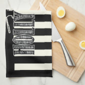 ハリウッド白黒タオル キッチンタオル (四つ折り)