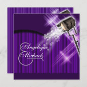 ハリウッド結婚の紫のスター 招待状 (正面/裏面)