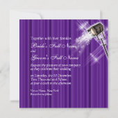 ハリウッド結婚の紫のスター 招待状 (裏面)