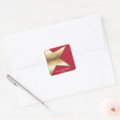 ハリウッド金ゴールドスターレッド誕生日パーティーステッカー スクエアシール (封筒)