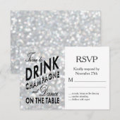 ハリウッド魅力的なRSVP 出欠カード (正面/裏面)