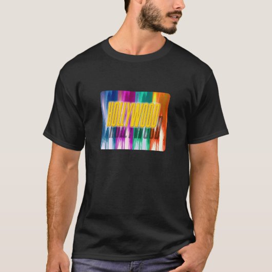 「ハリウッド」カラフルパームスシャツ Tシャツ (正面)