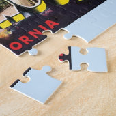 ハリウッド・カリフォルニアからのヴィンテージ旅行案内書 ジグソーパズル (側面)