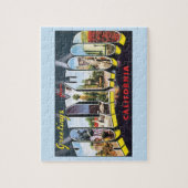 ハリウッド・カリフォルニアからのヴィンテージ旅行案内書 ジグソーパズル (縦)